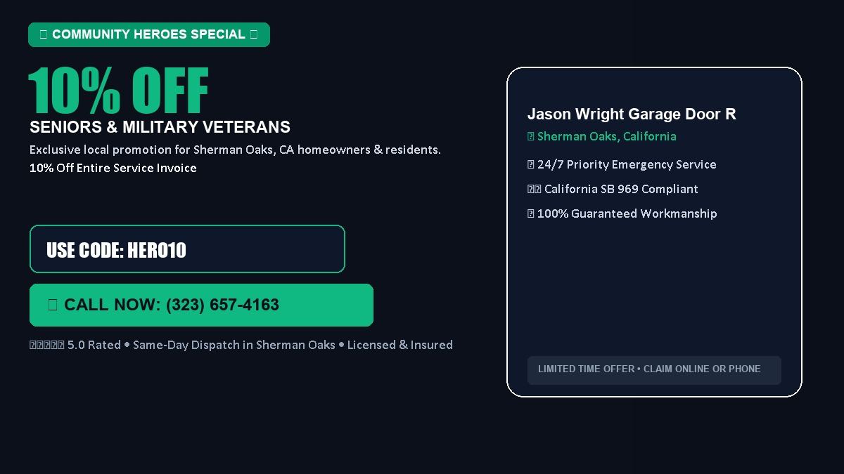 Jason Wright Garage Door Repair 10% OFF Seniors & Military Veterans